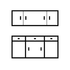 Kitchen cabinet icon, a simple furniture vector design