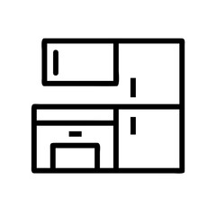 Kitchen furniture icon, a simple vector design