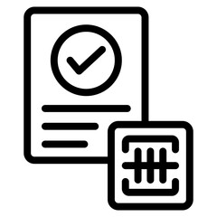 Verified Document Line Icon