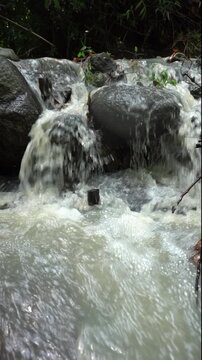 mini waterfall in the river