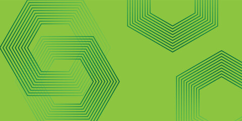 Modern green geometric background with abstract hexagonal line pattern and gradient effect, Vector illustration. © Ahsan