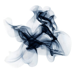 Naklejka premium Vibrant blue and colored smoke swirls in a smooth curve, creating an artistic wave pattern with a light effect for abstract backgrounds