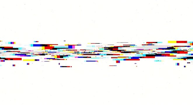 Vibrant digital glitch pattern with colorful data corruption