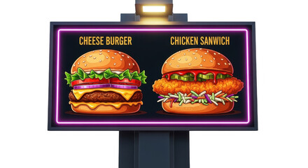 Delicious food sign isolated on transparent background