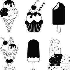 Vintage and modern train silhouette vector collection showing steam locomotives, high-speed passenger trains, and freight wagons for transport and travel design