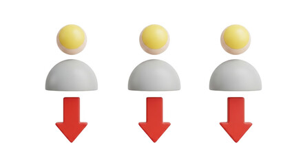 Three objects isolated on transparent background