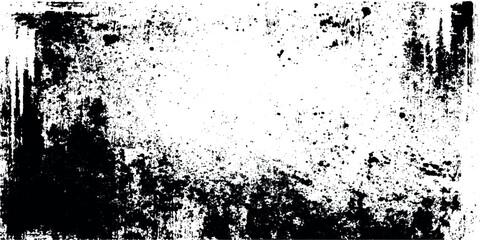 This high resolution abstract texture features dynamic black ink splatters and distressed grunge effects on a clean white background.