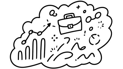 Modern business icons — charts, briefcases, graphs