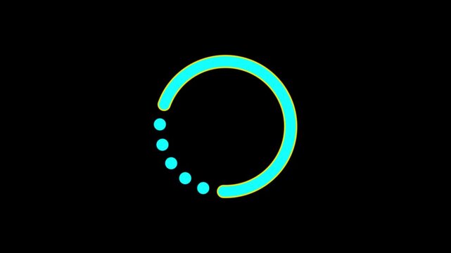 Rotating line circle with dotted segment loading animation. UI design 4K video for download, upload, update, waiting. animated throbber