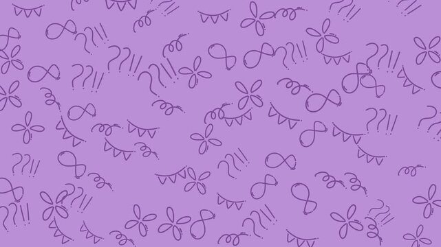 Light purple background displays question marks, flowers, eyelashes, and infinity symbols. Suitable for social media posts, blogs, and presentations.