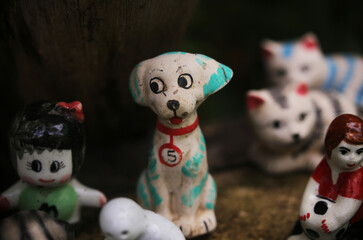 Ceramic dog figurines for home and garden decoration