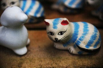 Ceramic cat dolls for home and garden decoration
