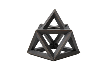 Wooden pyramid cage, intersecting triangles