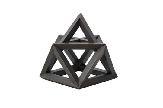 Wooden pyramid cage, intersecting triangles
