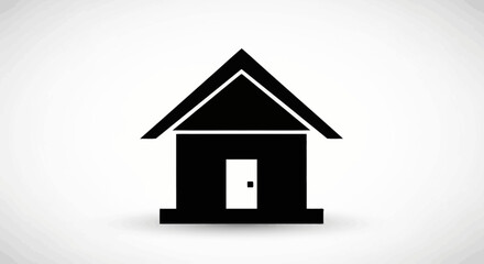 Simple black house icon represents home, shelter, real estate, and residential concepts for modern design projects and digital applications