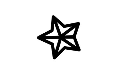 vector ilustration strar decoration for christmas in black line 