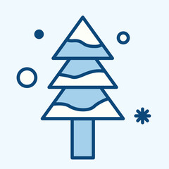 Blue icon of an chirstmas tree