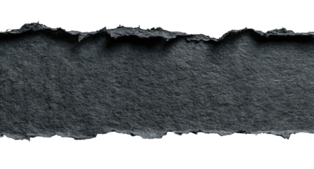 Torn paper edge, rough textured gray on black background