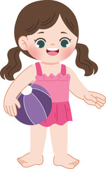 cute kid enjoying summer swimming