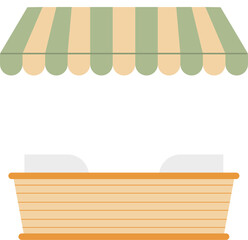 empty market stall stand counter