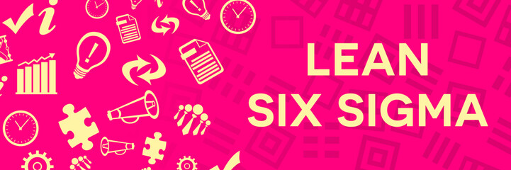 Lean Six Sigma Business Symbols Random Circular Pink Left 