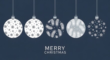 Merry christmas greeting card with decorative ornaments