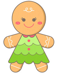 Gingerbread Girl delight Cute Christmas Character 