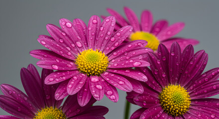 Obraz premium Purple Daisy Bouquet on Dark Background