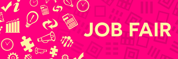 Job Fair Business Symbols Random Circular Pink Left 