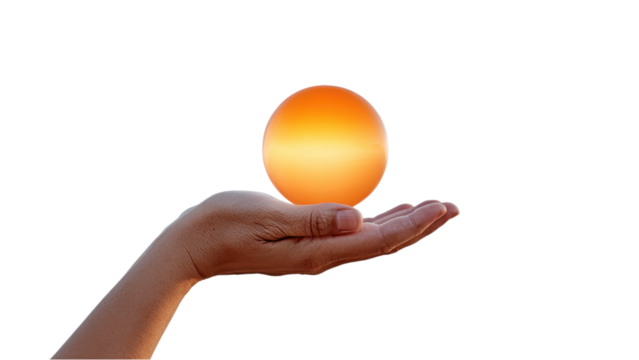 Orange Sphere in Hand: Concept of Energy, Potential, and Opportunity