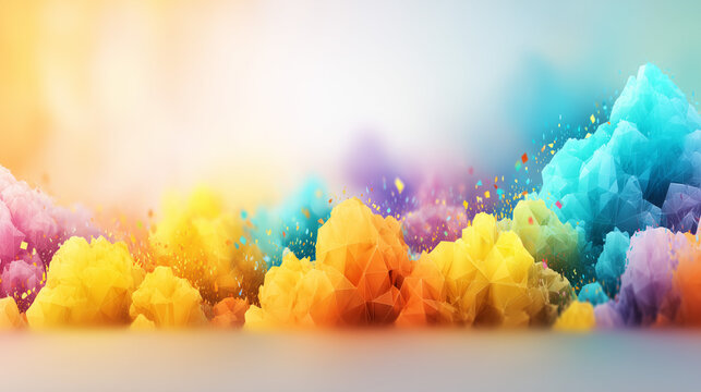 conceptual. Abstract data visualization as a colorful particle cloud, representing modern tech concepts. product launch decks.