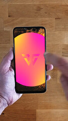 Vertical Smartphone Logo Reveal | Hand Holding Phone App Intro Animation