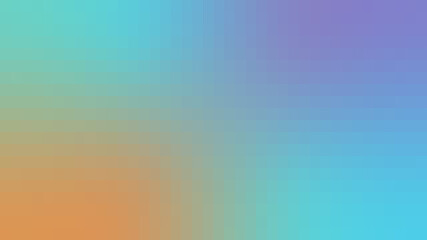 Summer Aqua and Orange Pixel Mosaic Gradient Background - Abstract Soft Sunset Texture for Relaxing Web Banner