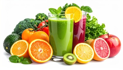 Ingredients of vegetable fruit smoothie