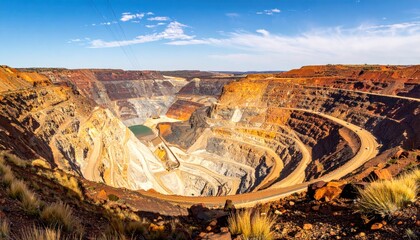 Inside the giant Super Pit or Fimiston Open Pit, the largest open pit gold mine