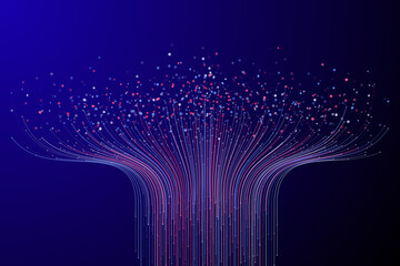 Futuristic data flow visualization, Abstract digital network background.