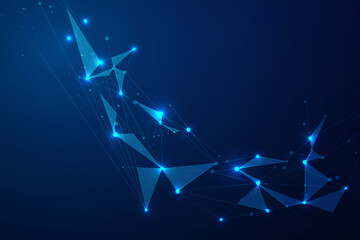 Abstract Blue Plexus Network Connection Technology Background.