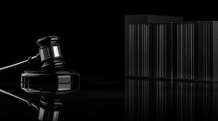 Gavel, prison bars, justice, dark background, legal concept