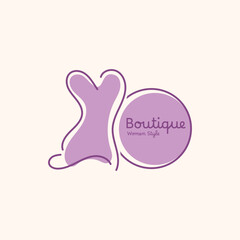 Women's Clothing Logo Template with Simple Style