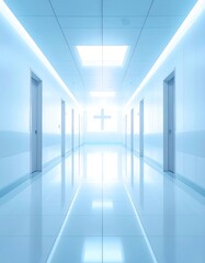 Fototapeta premium Bright Hopeful Hospital Corridor with Divine Light