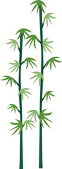 Simple Bamboo Stalks Leaves Illustration
