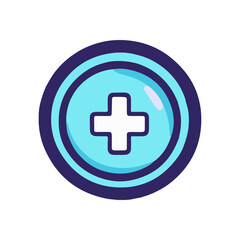 Obraz premium Illustration of a Plus Sign Icon in a Button Medical Symbol for Health and Healthcare