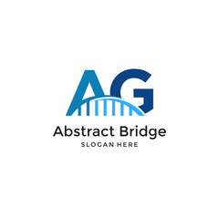design logo letter AG Bridge vector template