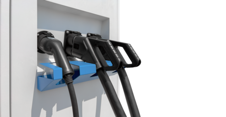 Close up Electric Vehicle Charger  type AC and DC isolated