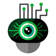 A futuristic innovative digital biometric eye print scanner vector art illustration