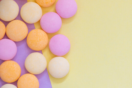 Candy on the colorful background