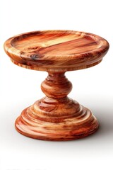 Wooden pedestal stand with platform for display or serving