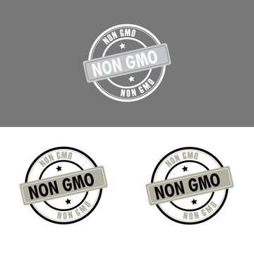  Non gmo percent stemp vector icon