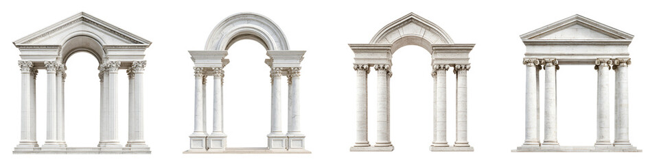 Ancient Architectural Arches: Roman and Greek Style Temple Entrances