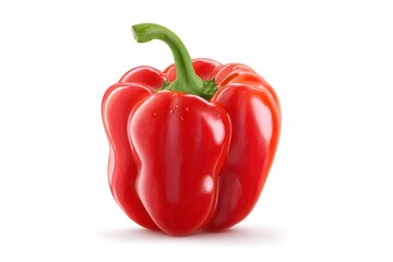 Fresh Red Bell Pepper Isolated on White Background for Cooking Use